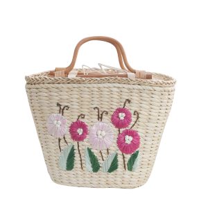 Straw red ladies handbag